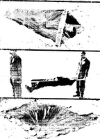 An image of two men holding another man on a stretcher.