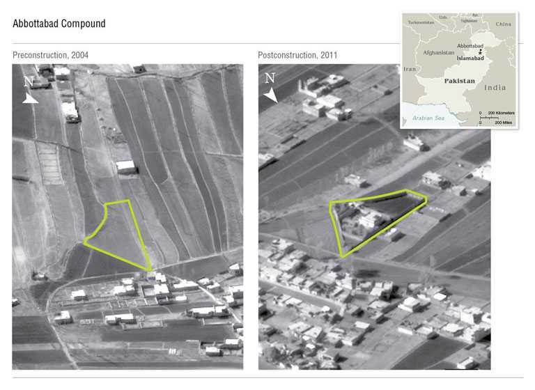 Arial view comparing the reconstruction area in 2004 from 2011