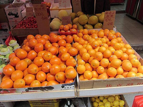 Fruit for sale in Tai Po, Hong Kong.