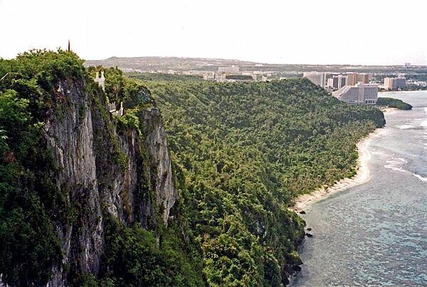 Two Lovers' Point is located near the island's major resort areas.