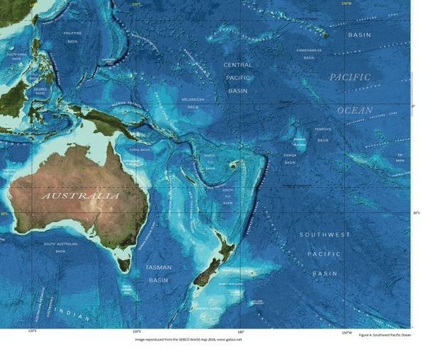 Figure 4: Southwest Pacific sea floor