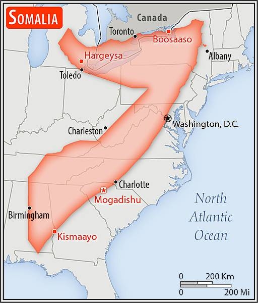 Area comparison map