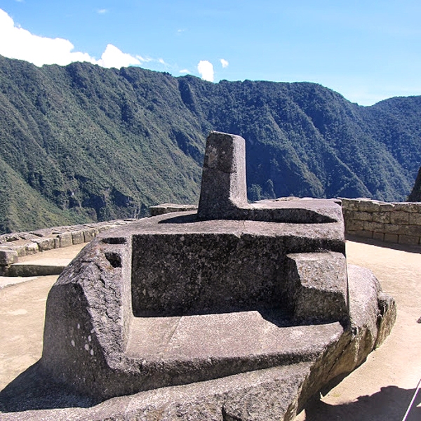 The Intiwatana, or "Hitching Post of the Sun," at Machu Picchu has been described as an astronomic clock, a type of sundial, or a calendar of the Inca. The Inca believed the stone held the sun in its place along its annual path in the sky.