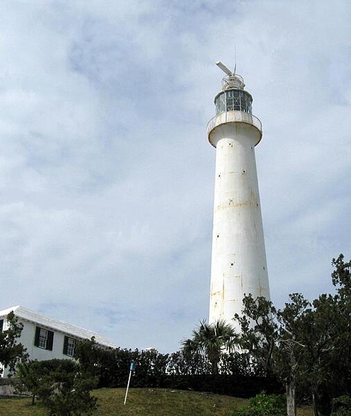 The Gibbs Hill Lighthouse, built in 1846, is the taller of the two lighthouses in Bermuda and is the oldest cast-iron lighthouse in the world. The lighthouse was made of cast iron because steel was still unbendable in the mid-1800s. Located in Southampton Parish, the lighthouse now operates automatically, with its beam of light shining 110.3m (362 ft) above sea level so ships as far as 64.3 km (40 mi) away can see it. The lighthouse is a popular tourist attraction, with thousands of people each year ascending the 185 steps for the view. The Lighthouse Tea Room at the base of the building was formerly the lighthouse keeper's living quarters.