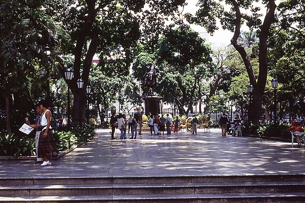 The Simon Bolivar Statue in Plaza Bolivar in Caracas, Venezuela.