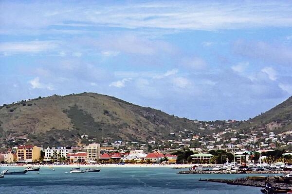 A view of the capital of Charlotte Amalie on Saint Thomas in the Virgin Islands.