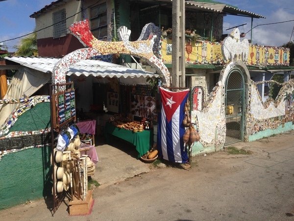 In the Fusterlandia neighborhood of Havana. Fusterlandia is an expanding mosaic project begun by Jose Fuster in 1975 that has transformed a run-down fishing community into an artistic haven.