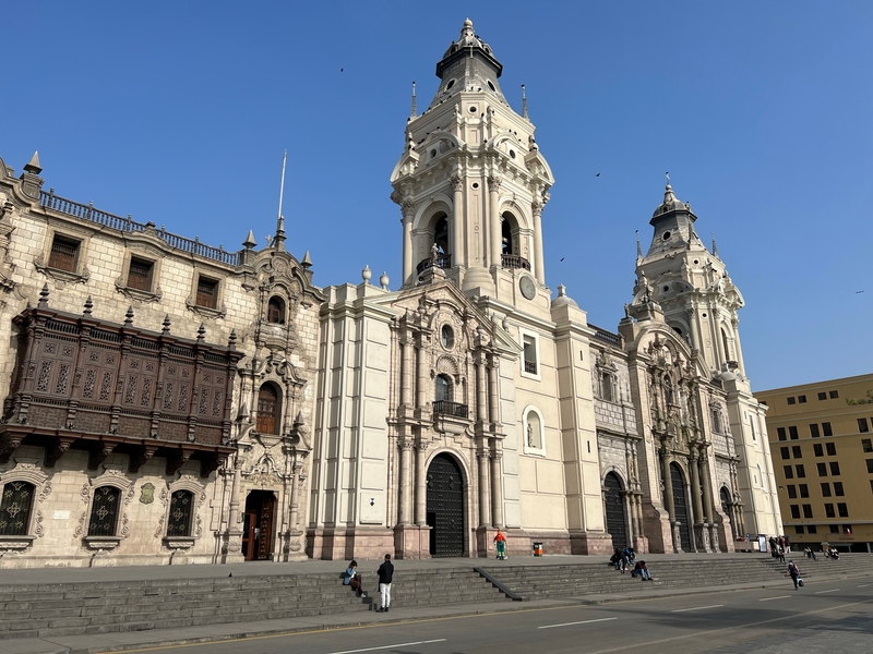 Built on the site of an Incan shrine, the baroque-style Basilica Metropolitan Cathedral of Lima in Peru was finished in the late 1700s. The cathedral houses a museum of church history, and Spanish conquistador Francisco Pizzaro's remains are on display in a coffin in a glass sarcophagus.