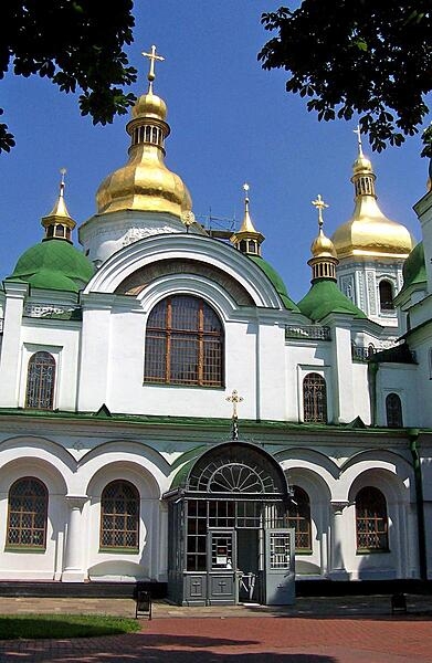 Saint Sophia Cathedral in Kyiv was completed in 1037 during the reign of Yaroslav the Wise. The ruler was buried in the church in 1054 in a six-ton marble sarcophagus that still survives. Although the cathedral&apos;s exterior was remodeled into the Ukrainian Baroque style in the 17th century, its original Byzantine interior was preserved. It was the first Ukrainian monument to be inscribed onto the World Heritage List.