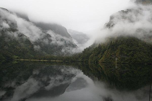 Hall Arm of Doubtful Sound in Fiordland National Park on New Zealand's South Island is renowned for its still waters.
