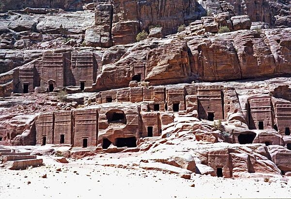 The Street of Façades in Petra, Jordan, is made up of 44 tombs.