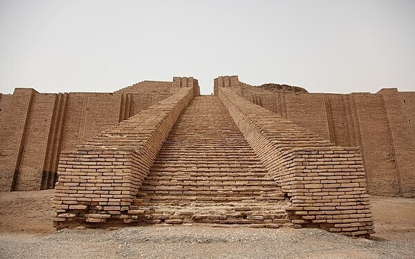 View looking up the main stairway of the Great Ziggurat of Ur in Iraq. Photo courtesy of the US Department of Defense/ Spc. Samantha Ciaramitaro.