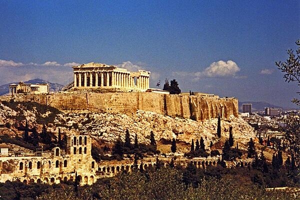 Built in the 5th century B.C., the Parthenon in Athens, Greece, is dedicated to the goddess Athena Parthenos (“Athena the Virgin”), the patron deity of ancient Athens. The temple crowns the Acropolis, a flat, rocky outcrop that is the highest point in Athens at 150 m (490 ft) above sea level. The temple became a UNESCO World Heritage Site in 1987 as part of the Acropolis.