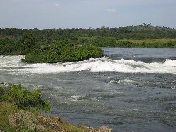 Close-up of Bujagali Falls on the Nile in Uganda.