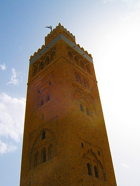 The Koutoubia Mosque minaret in Marrakech, Morocco.