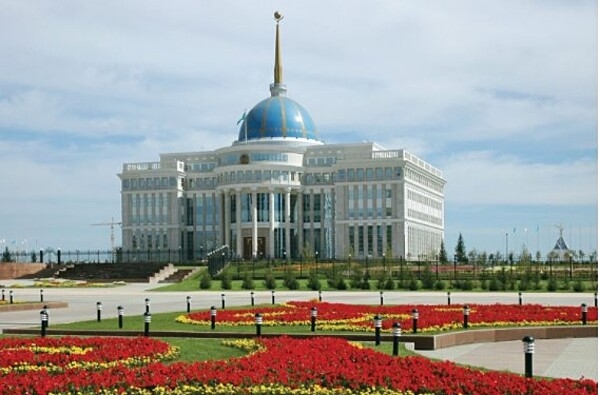 Located in the capital city of Astana on the left bank of the Esil (Ishim) River, the Akorda Presidential Palace is the official workplace of the president of Kazakhstan. Built between 2001 and 2004, it is meant to visually symbolize the traditions of the Great Steppes, Eurasian culture, and a strong Kazakhstan.
