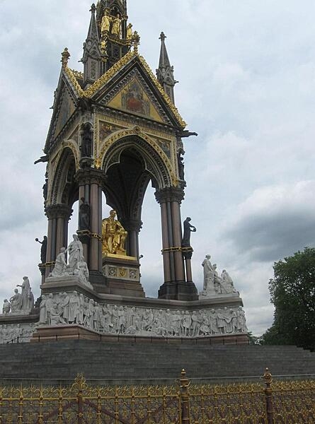 The Albert Memorial in Kensington Gardens in London, England, United Kingdom, is situated to the north of the Royal Albert Hall. Queen Victoria commissioned it in memory of her beloved husband, Prince Albert, and it opened in 1872.