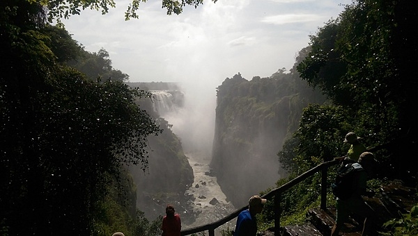 Plumes of mist over Victoria Falls.