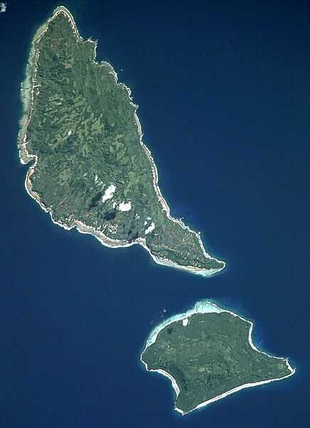 Satellite image of Futuna Island and the smaller Alofi Island, together also referred to as the Hoorn Islands. Photo courtesy of NASA.