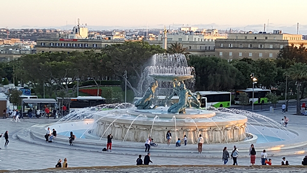 The Fountain of the Three Tritons, designed by Vincent Apap, stands outside of the main gate of the capital, Valetta. Fully constructed in 1959, the fountain depicts three bronze half-human, half-mermen – two sitting while the third is kneeling – holding a platter on a seaweed base. They symbolize strength and Malta’s relation to the Mediterranean Sea. In Greek mythology, Triton was Poseidon’s son and messenger of the sea. Over time, Triton(s) came to mean merman(en) in general.