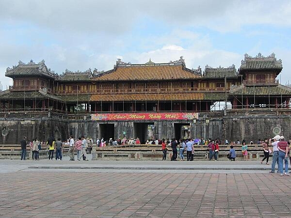Main gates of the former Imperial City of Hue in Vietnam. Located on the Perfume River, Hue was the capital of Vietnam from 1802 until 1945.
