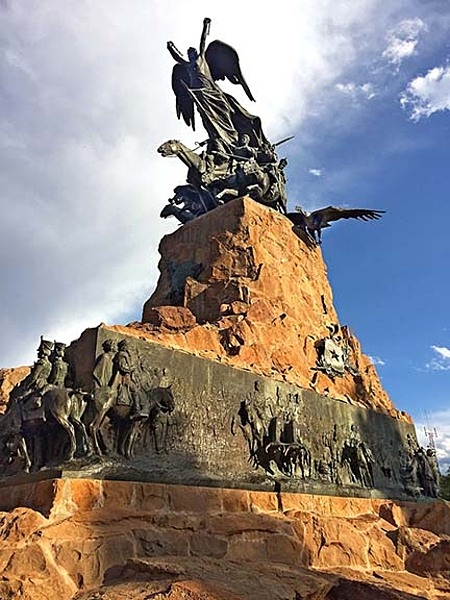 The Monument to the Army of the Andes is situated atop Cerro de la Gloria (Glory Hill) in the city of Mendoza, Argentina. It commemorates the Army of the Andes crossing the Andes to free Chile from Spanish rule in January 1817. The monument, designed by Uruguayan sculptor Juan Manuel Ferrari, was dedicated on 12 February 1914, the 97th anniversary of the battle.