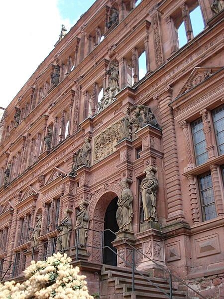 Heidelberg Castle in Germany was built as a fortification between 1398 and 1410. During the 16th and 17th centuries, the fortress was turned into a castle with Gothic and Renaissance features. It was destroyed and rebuilt several times. Today the castle is used for banquets, balls, theater performances, and classical concerts.