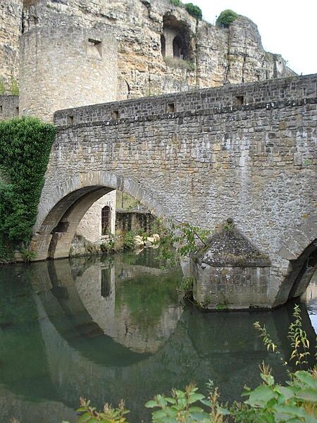 Old bridge to the Citadel in Luxembourg City, Luxembourg.