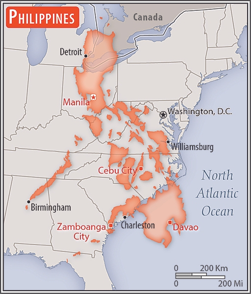 Area comparison map