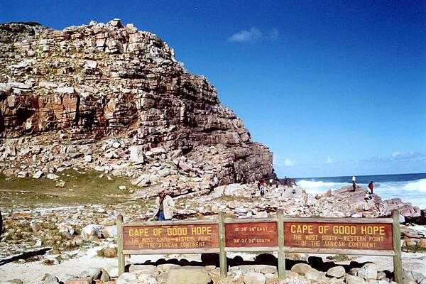 South Africa’s Cape of Good Hope (pictured) is one of the most famous capes in maritime history. Portuguese explorer Bartolomeu Dias became the first European to sail around it in 1488, naming the cape “Good Hope” for the many opportunities this water route to Asia offered Europe. Cape Town, the legislative capital of South Africa, is located on the Cape Peninsula.
