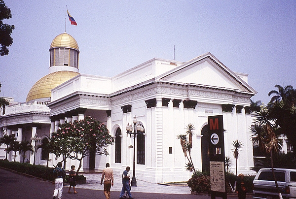 The double-domed Federal Legislative Palace in Caracas, Venezuela, houses the unicameral National Assembly.