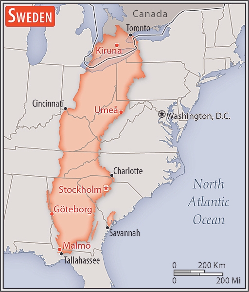 Area comparison map