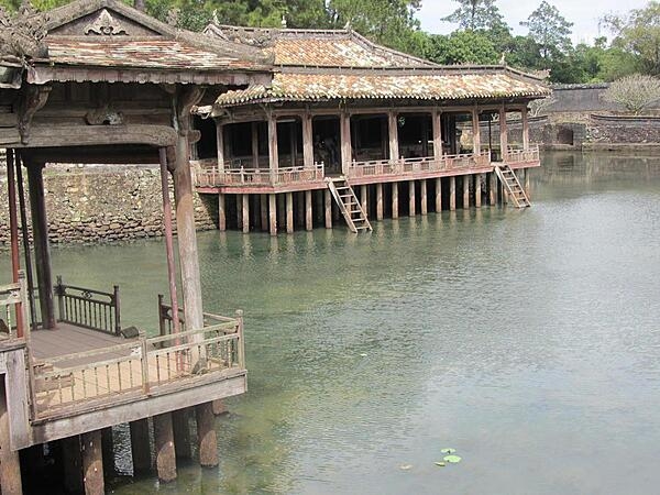 The Xung Khiem Pavilion on Luu Khiem Lake at the Emperor Tu Doc Tomb in Hue, Vietnam. Tu Doc ruled Vietnam from 1848 to 1883, and his tomb complex was built between 1864-67.