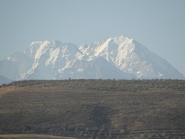 A view of the imposing Tien Shan mountain range in Kyrgyzstan.