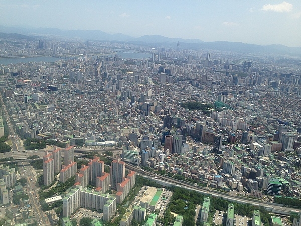Seoul, South Korea, as seen from the air.