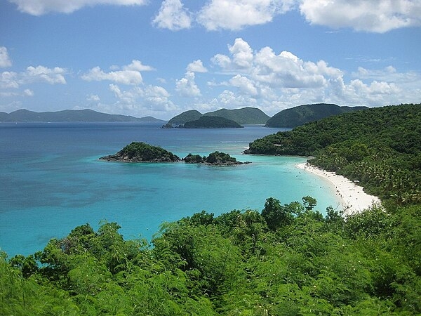 Trunk Bay on the island of Saint John is one of the most photographed places in the Virgin Islands. Image courtesy of the US Geological Survey.
