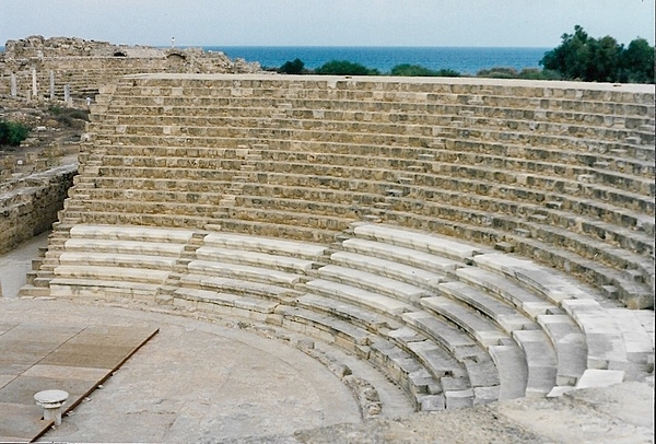 The amphitheater at Salamis, on the east coast of Cyprus, dates to Roman times.