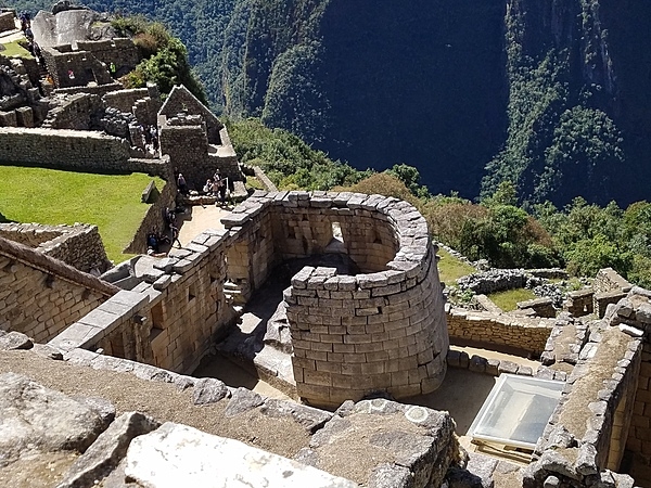 The Temple of the Sun, or Torreon, at Machu Picchu in Peru.