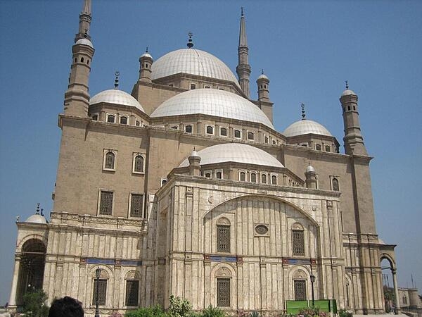 The Muhammad Ali Mosque (The Alabaster Mosque) was commissioned by Muhammad Ali Pasha, considered the founder of modern Egypt, in memory of his eldest son Tusun Pasha who died in 1816. Located in the Citadel of Cairo, the mosque is one of the biggest Ottoman-style mosques built in the first half of the 19th century and is the most visible mosque in Cairo.   Muhammad Ali Pasha died 2 August 1849 and was buried in the mosque’s courtyard.